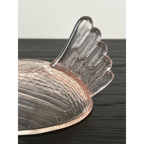Rare VTG Indiana Glass Pale Pink Peach Glass Hen on Nest Candy Dish Granny-Core - Picture 8 of 14